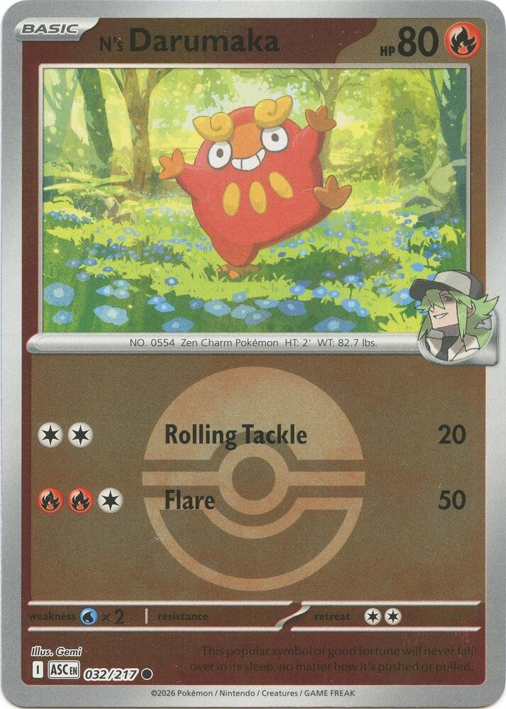 N’s Darumaka Patrón Pokebola